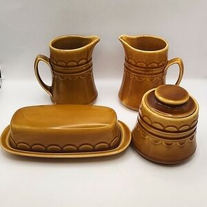 Vintage Homer Laughlin Coventry Castilian Golden Harvest 4 Piece Set